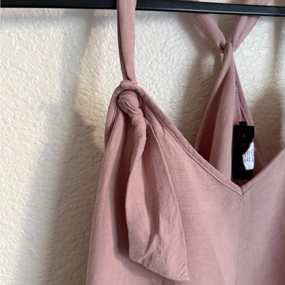 Hatch Noa Maternity Pregnancy Linen Jumpsuit 0 Blush Pink - Picture 4 of 12